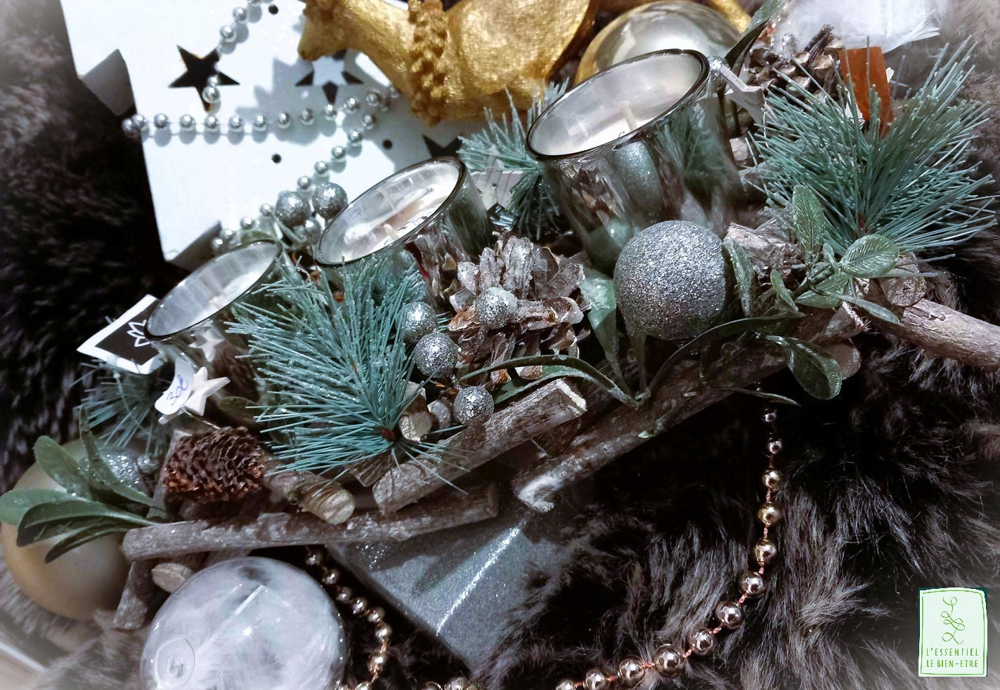 Montage de table avec bougies 100% naturelle "Irimia"