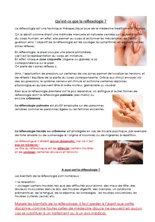 bon cadeau pour un soin formule "Cocoon" (réflexologie plantaire)