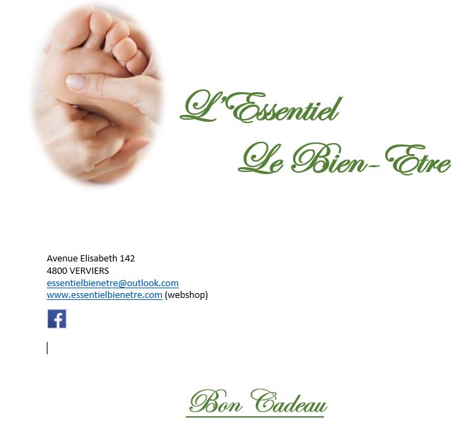 bon cadeau pour un soin formule "Cocoon" (réflexologie plantaire)