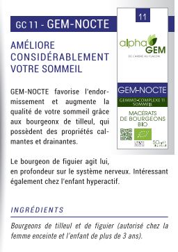 Gemmothérapie : complexe 11 NOCTE