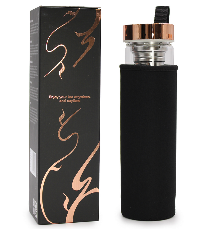 Bouteille à infusion (Infuseur) et pierres semi-précieuses : Onyx