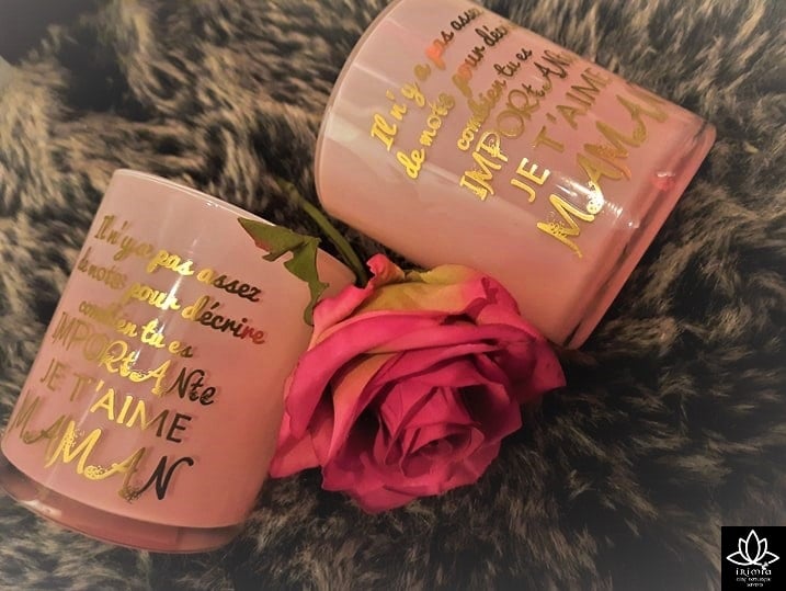 Bougie 100% naturelle à la cire de soja et Parfum de Grasse : Pivoine