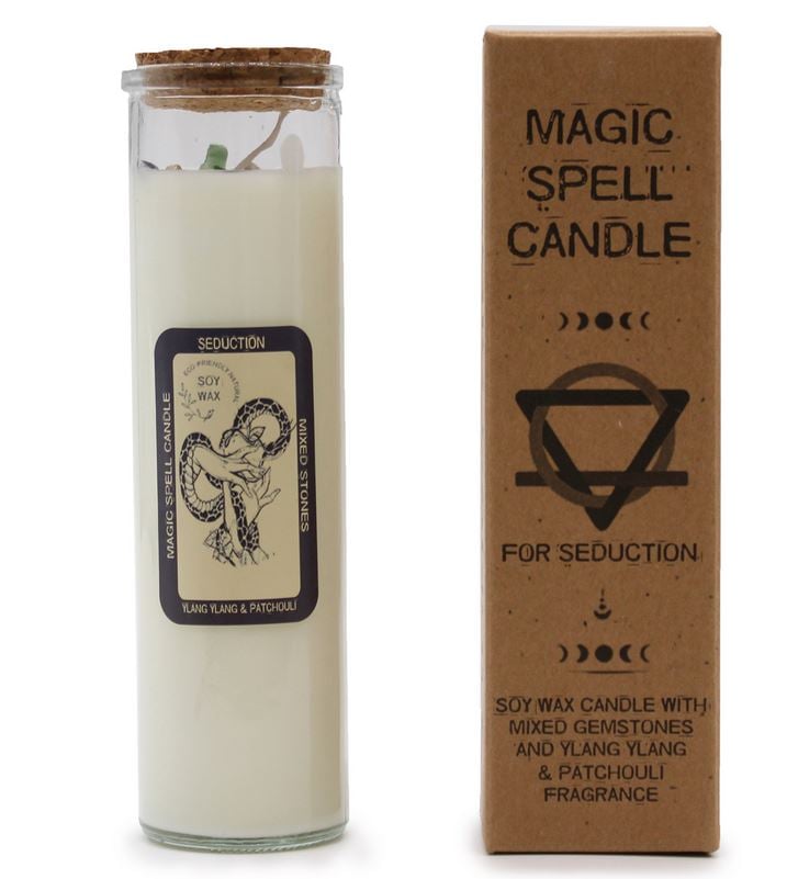 Bougie magique 100% naturelle et végétale à la cire de soja (avec pierres semi-précieuses)