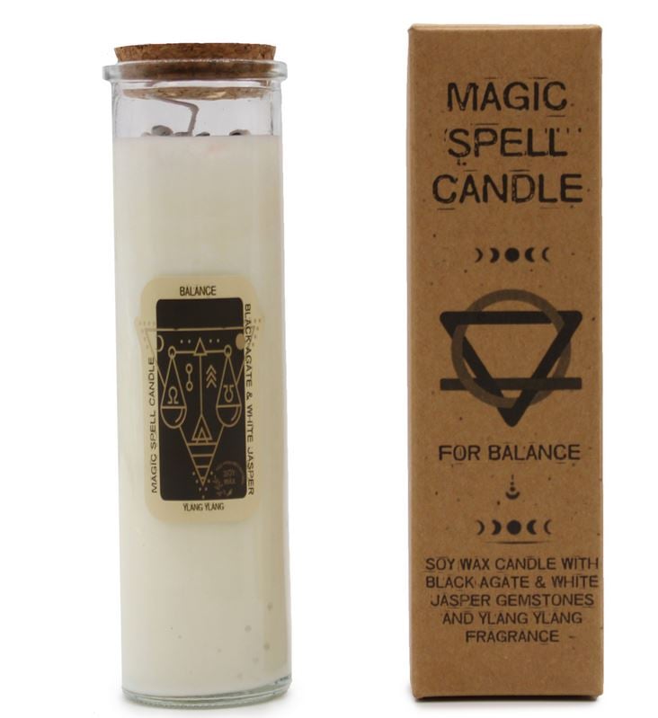 Bougie magique 100% naturelle et végétale à la cire de soja (avec pierres semi-précieuses)