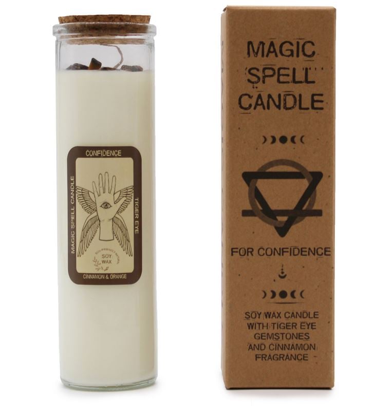 Bougie magique 100% naturelle et végétale à la cire de soja (avec pierres semi-précieuses)