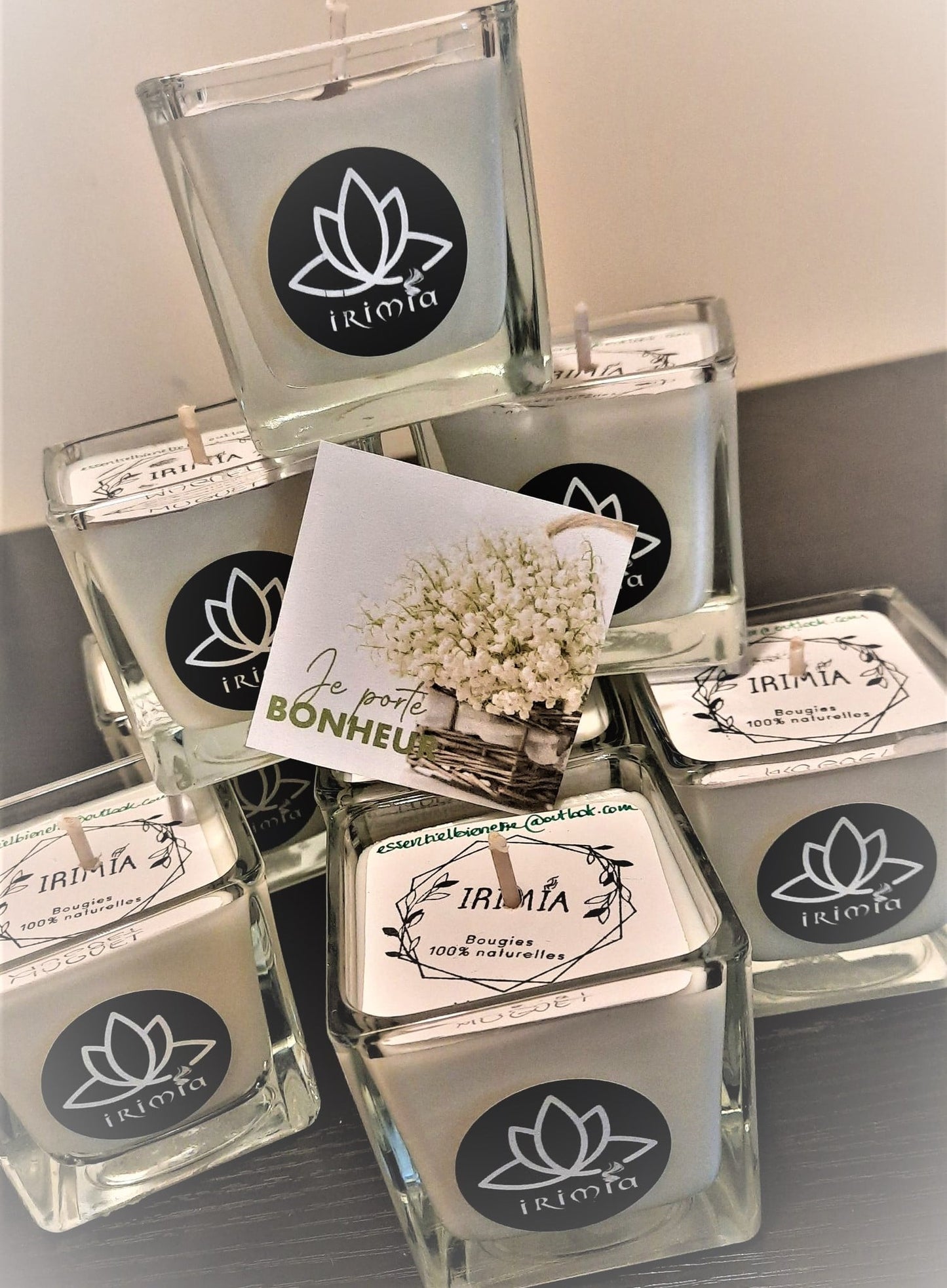 Bougie 100% végétale et Parfum de Grasse : Muguet de la marque "Irimia"