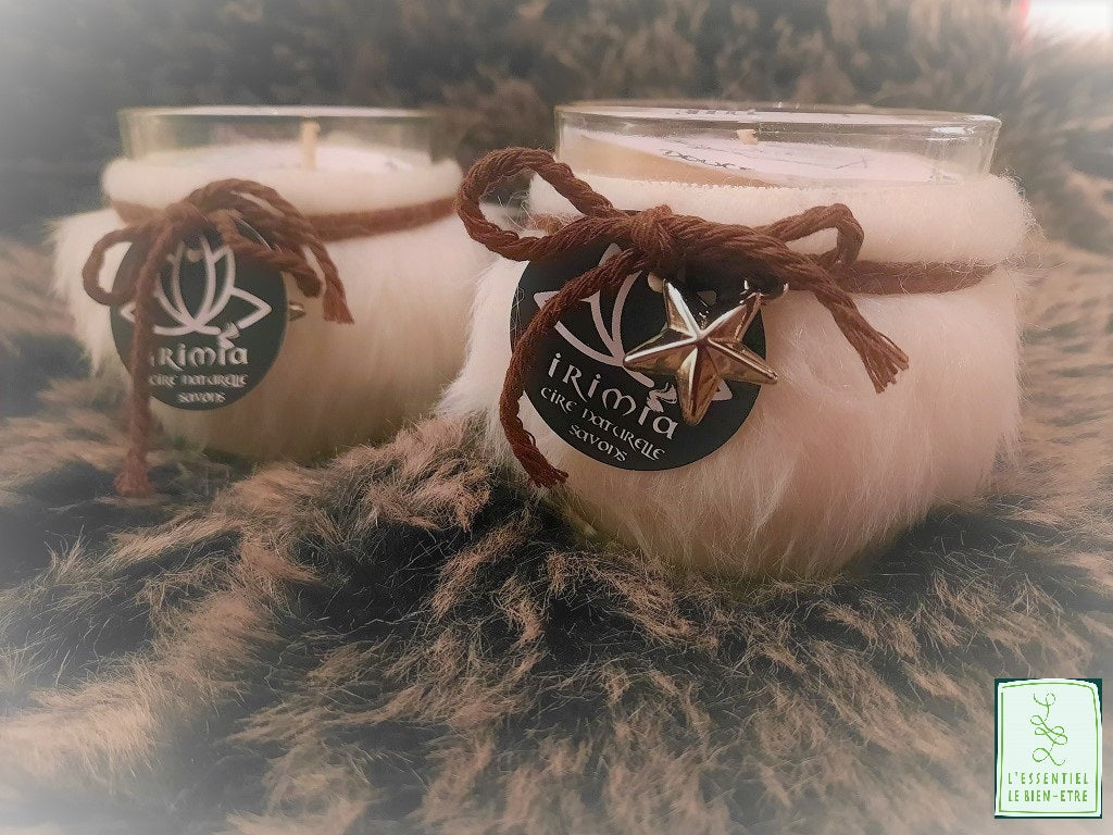 Bougie 100% naturelle à la cire de soja et Parfum de Grasse : Douce nuit - notes florales délicates