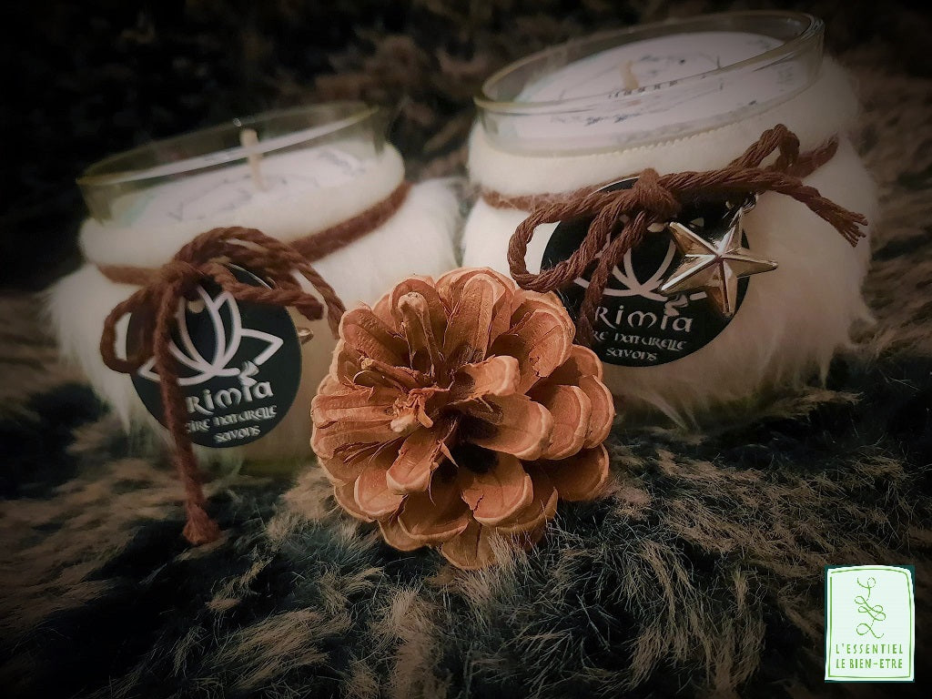 Bougie 100% naturelle à la cire de soja et Parfum de Grasse : Douce nuit - notes florales délicates