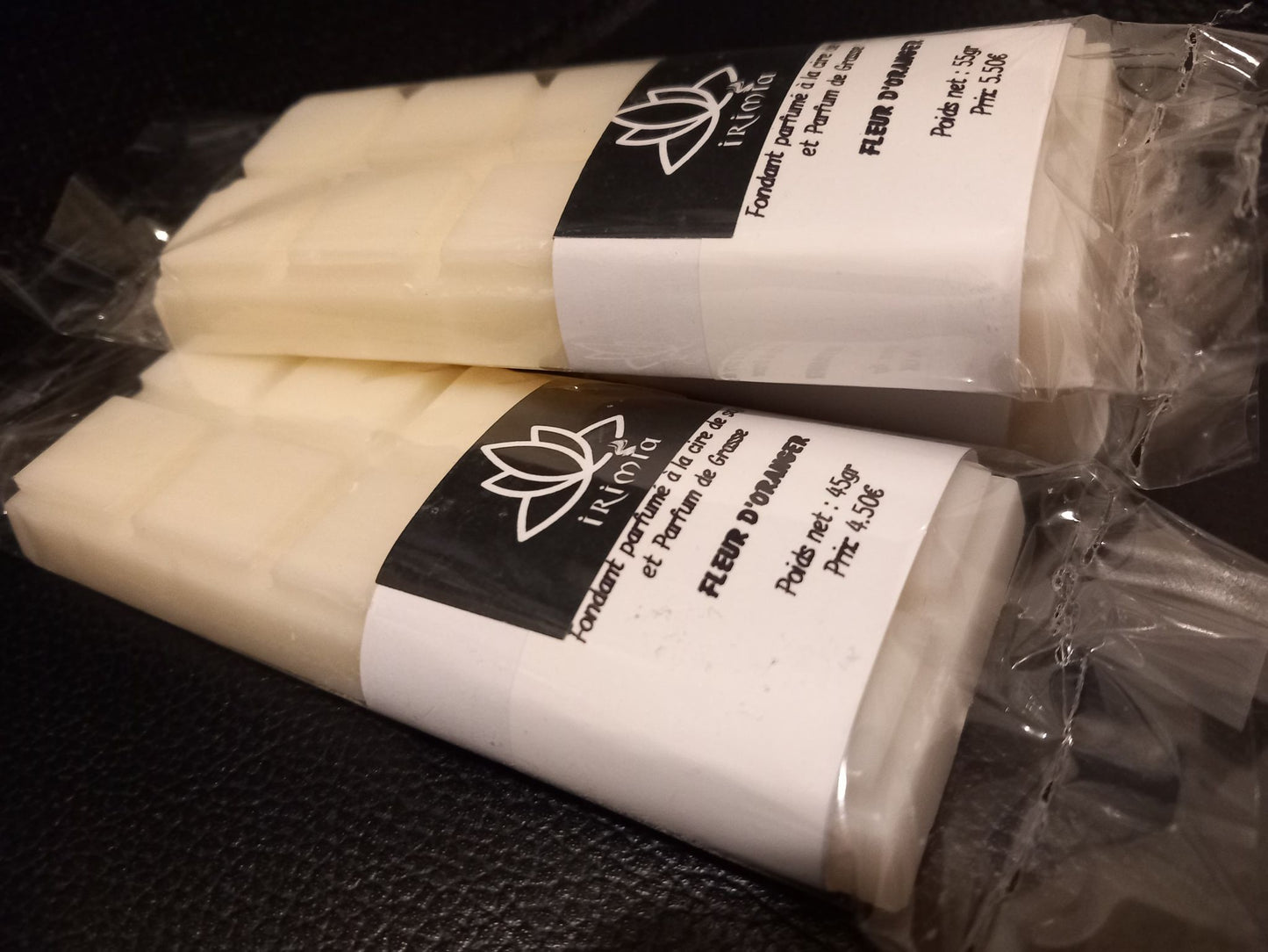 Fondants parfumés à la cire de soja 100% naturelle et parfum de Grasse : Fleur d'oranger