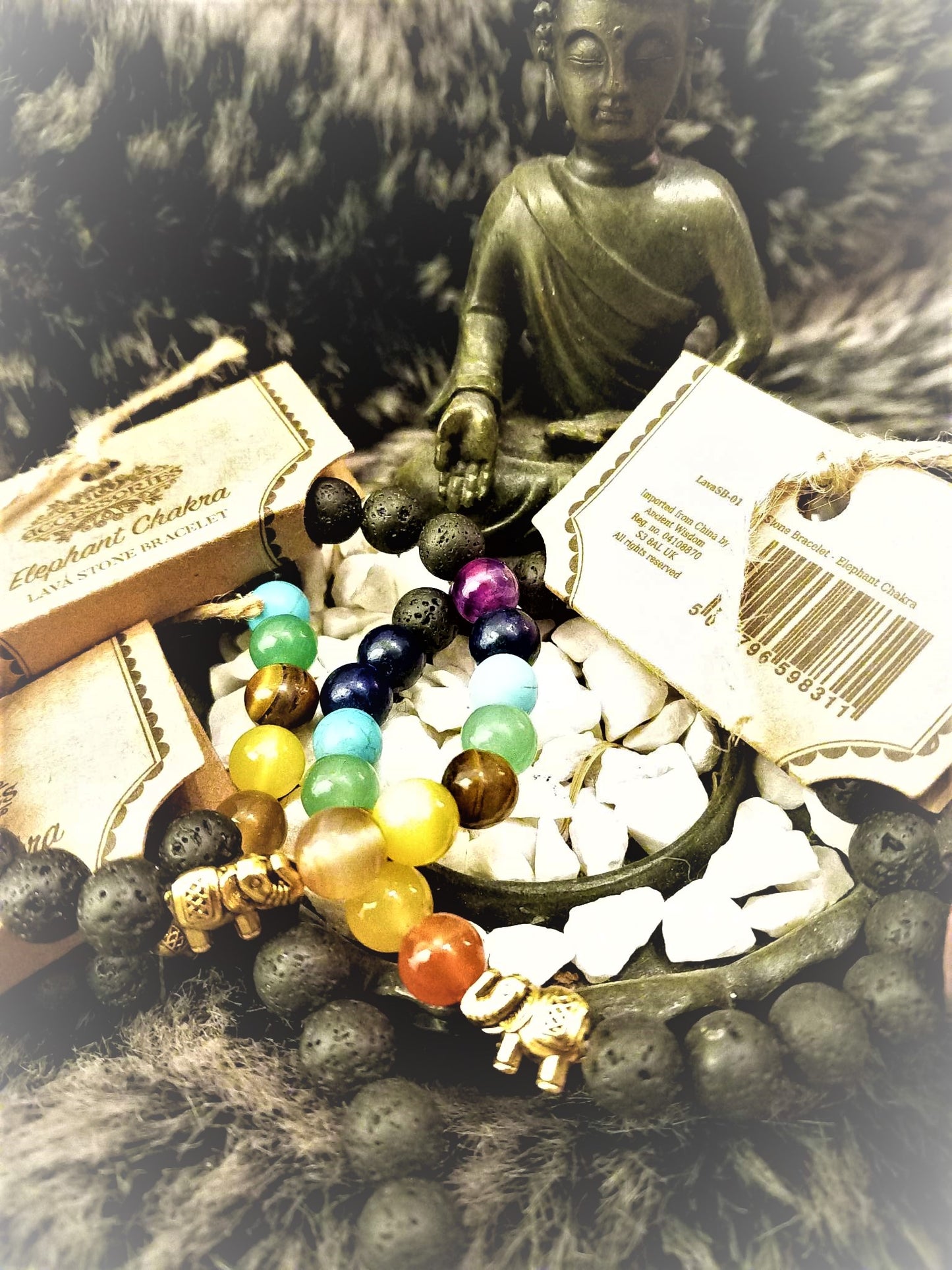 Bracelet 7 chakra et pierres de lave