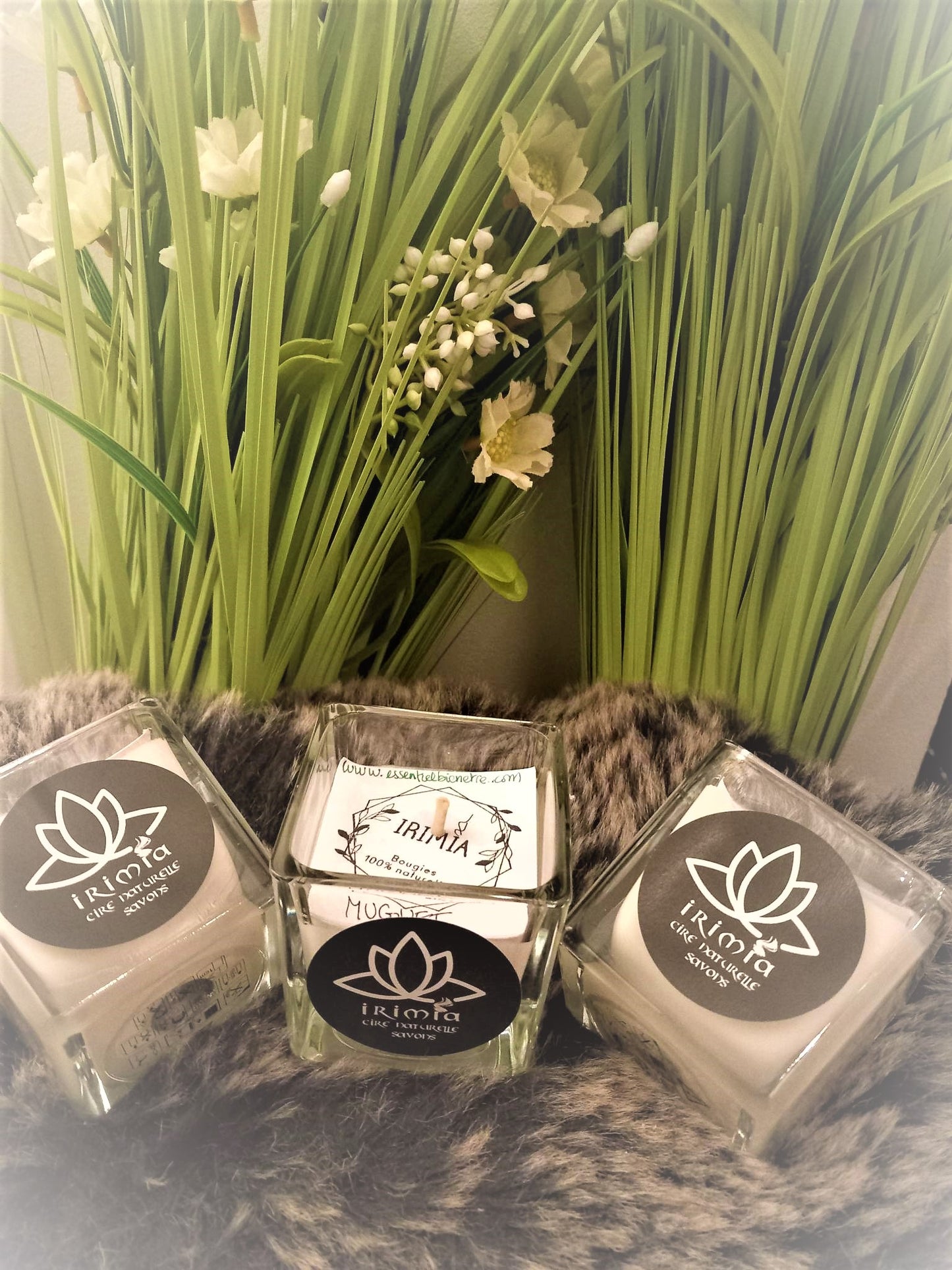 Bougie 100% végétale et Parfum de Grasse : Muguet de la marque "Irimia"
