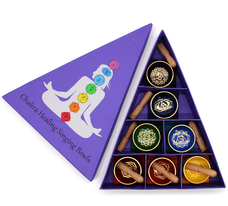Précommande : Pyramide de bols chantant tibétains 7 chakras