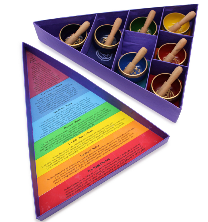 Précommande : Pyramide de bols chantant tibétains 7 chakras