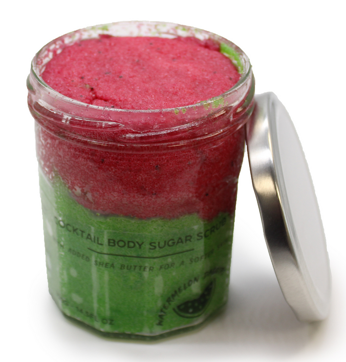 Exfoliant naturel au sucre parfumé à la pastèque et cocktail de Daïquiri.