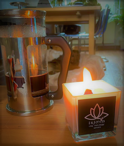 Bougie 100% naturelle à la cire de soja et Parfum de Grasse : Cappuccino