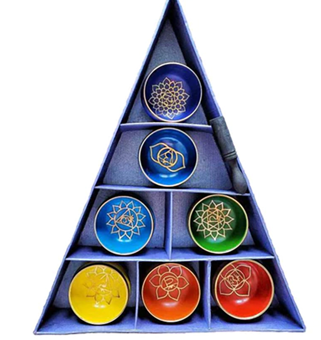 Précommande : Pyramide de bols chantant tibétains 7 chakras