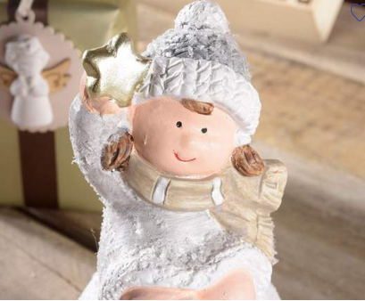 Noël : Photophore led en céramique "vendeur d'étoiles"