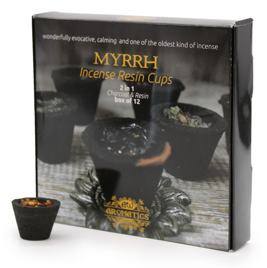 Encens dans coupelle : myrrhe ou sauge blanche