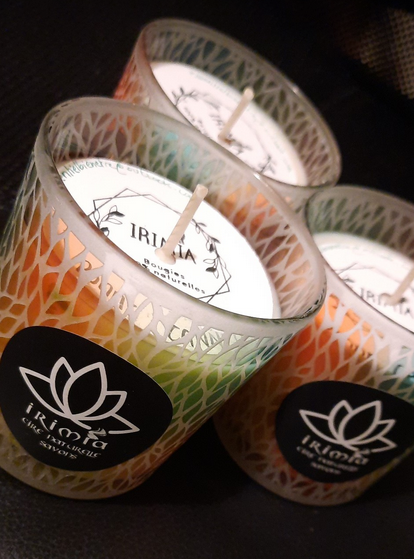 Bougie 100 % naturelle à la cire végétale de soja et au parfum de Grasse: Pomme Cannelle