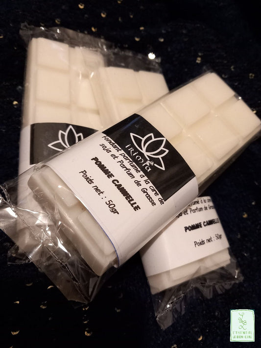 Fondants parfumés à la cire de soja 100% naturelle et parfum de Grasse : Pomme cannelle