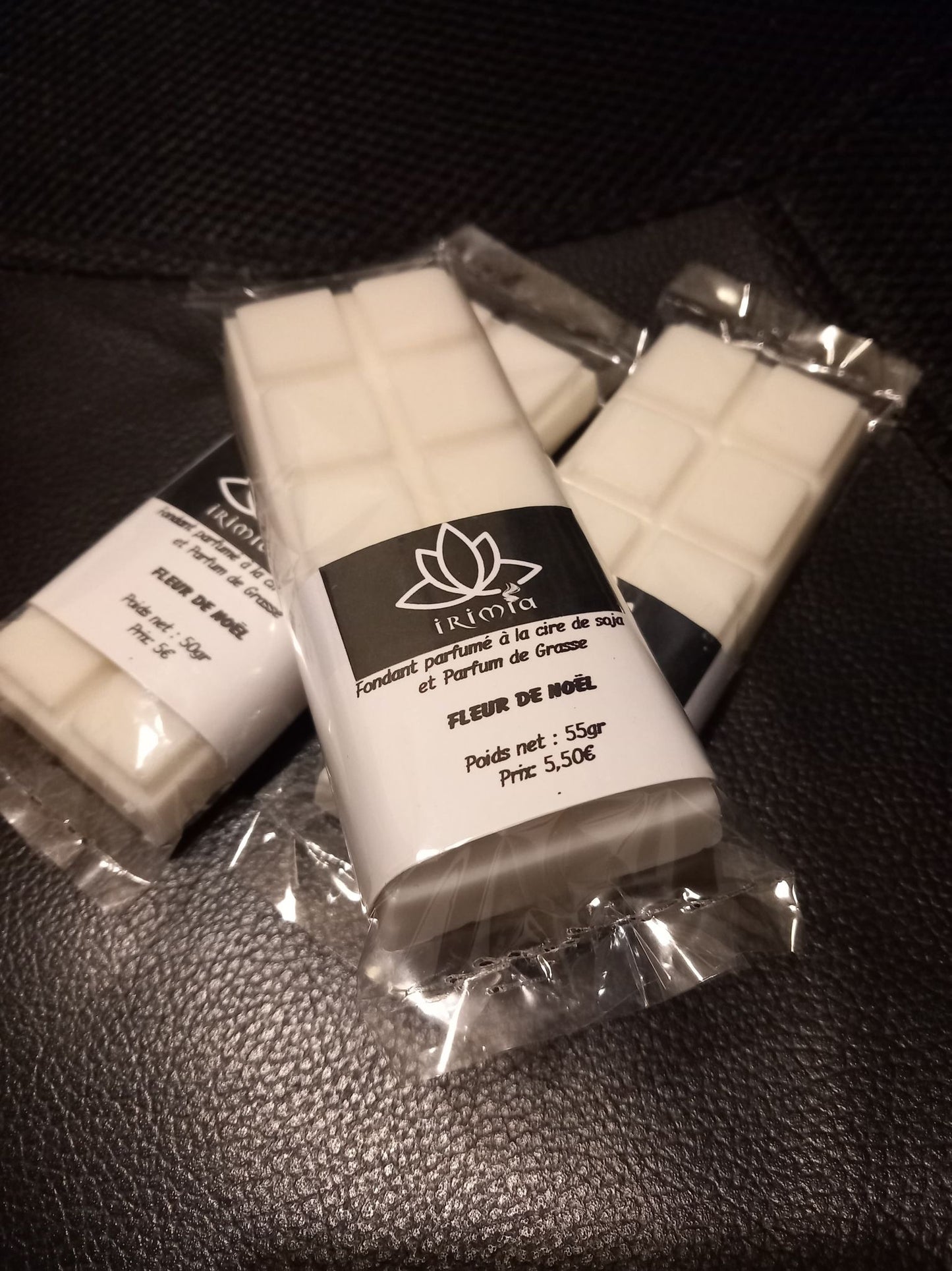 Fondants parfumés à la cire de soja 100% naturelle et parfum de Grasse : Fleur de Noël